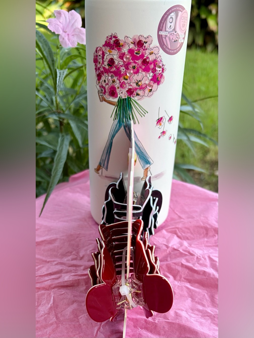 NWT WELLNESS 20oz beautiful tumbler/Moleskin Notebook/Camellia hair clips & more - Picture 5 of 6
